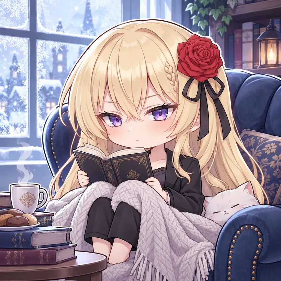 ローゼ：暖炉の前で読書