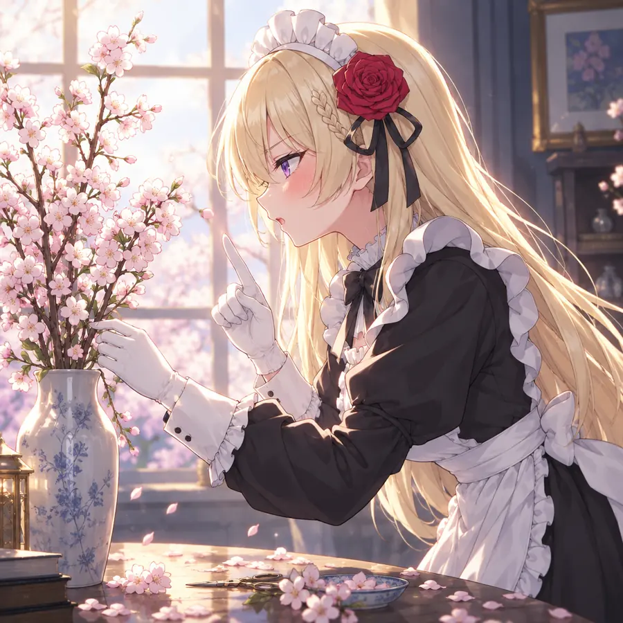 ローゼ：桜の花を飾る