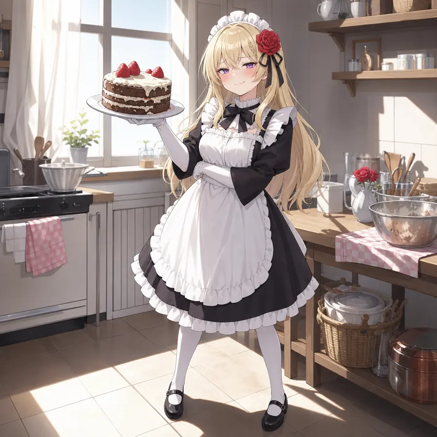 ローゼ：ケーキを持つ