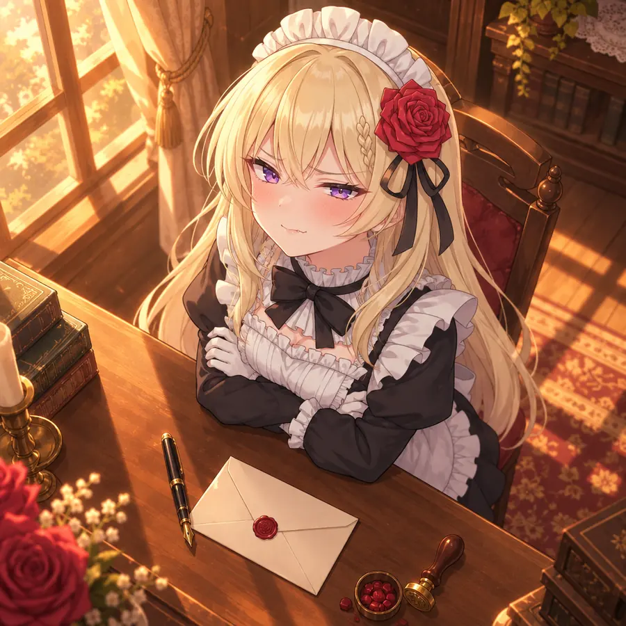 ローゼ：窓辺で手紙を書く