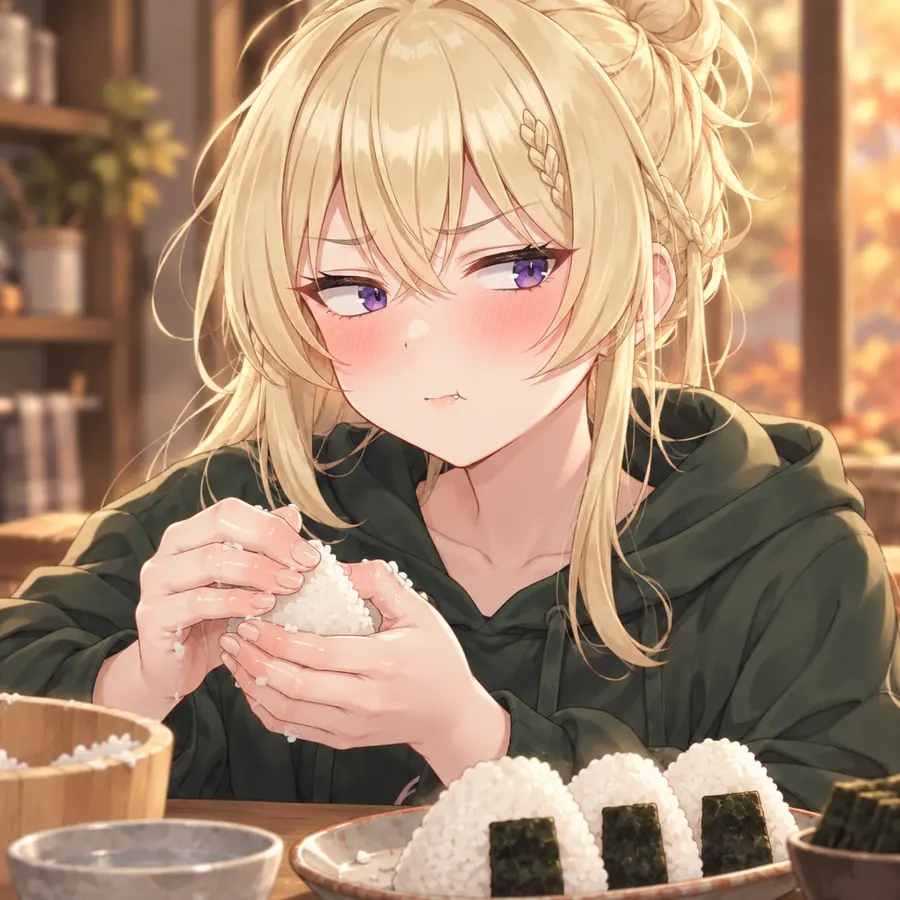 ローゼ：おにぎりを握る