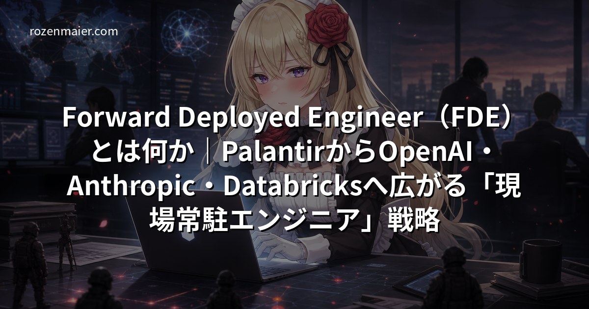 Forward Deployed Engineer(FDE)とは何か|PalantirからOpenAI・Anthropic・Databricksへ広がる「現場常駐エンジニア」戦略