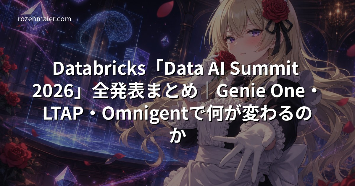 Databricks「Data + AI Summit 2026」全発表まとめ｜Genie One・LTAP・Omnigentで何が変わるのか