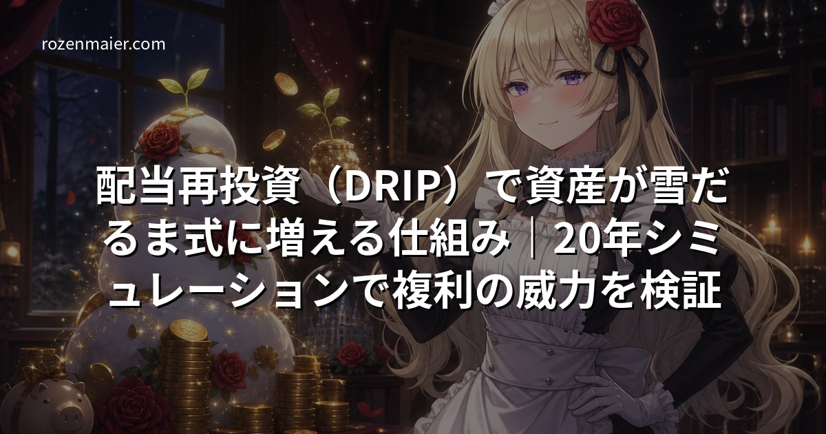 配当再投資(DRIP)で資産が雪だるま式に増える仕組み|20年シミュレーションで複利の威力を検証