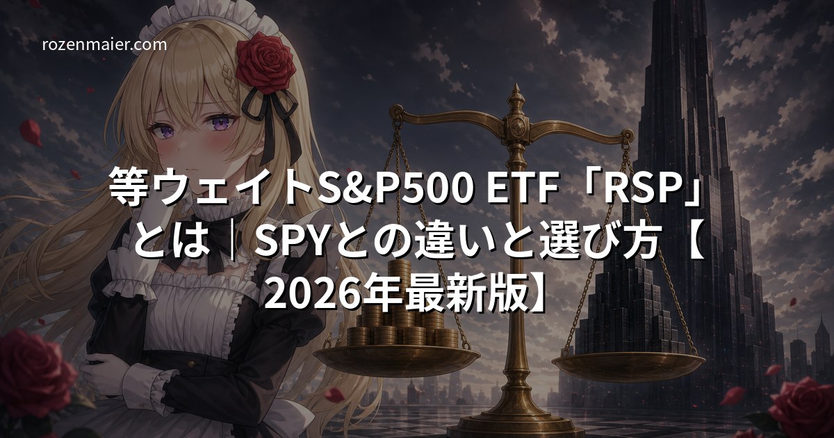 等ウェイトS&P500 ETF「RSP」とは|SPYとの違いと選び方【2026年最新版】