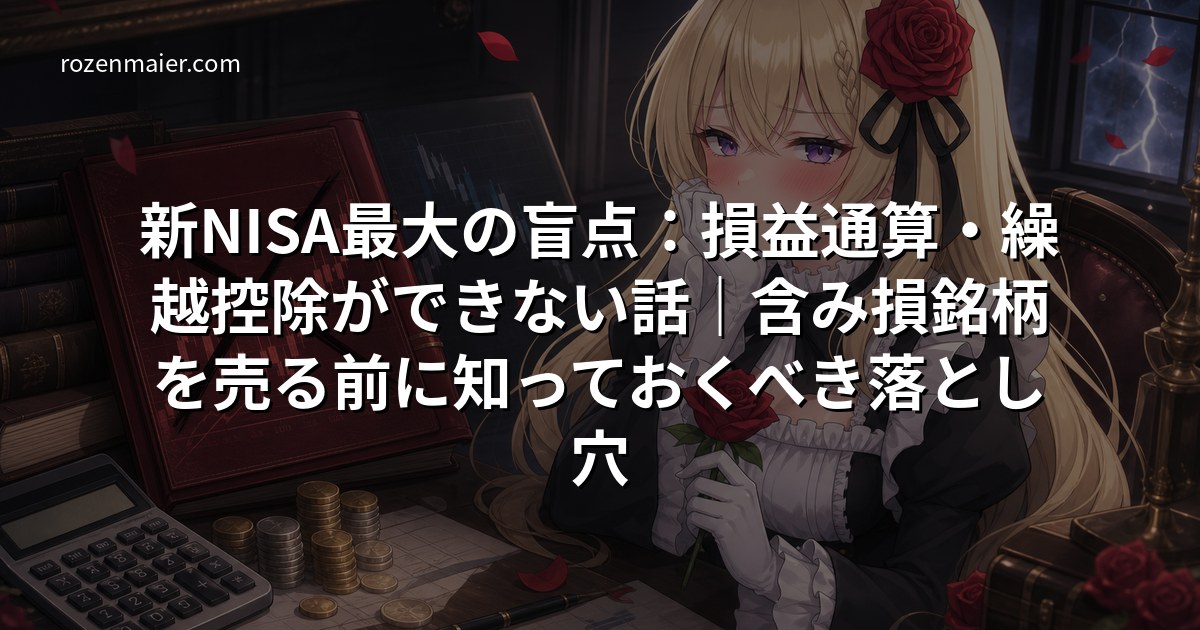 新NISA最大の盲点：損益通算・繰越控除ができない話｜2026年最新・含み損銘柄を売る前に知っておくべき落とし穴