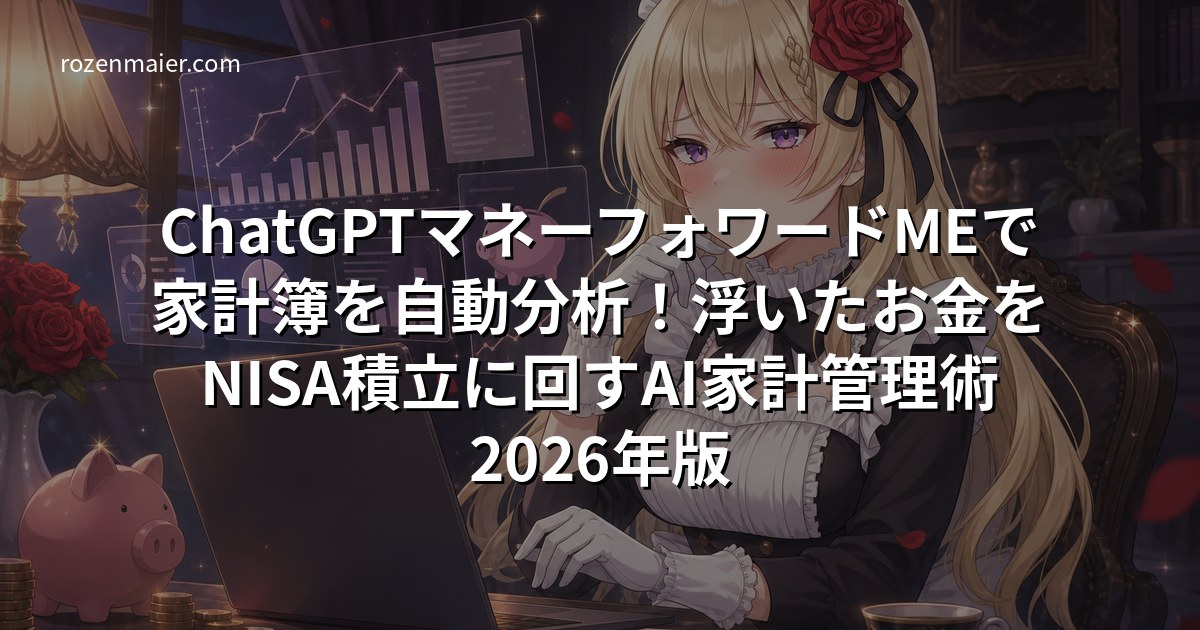 ChatGPT×マネーフォワードMEで家計簿を自動分析!浮いたお金をNISA積立に回すAI家計管理術2026年版