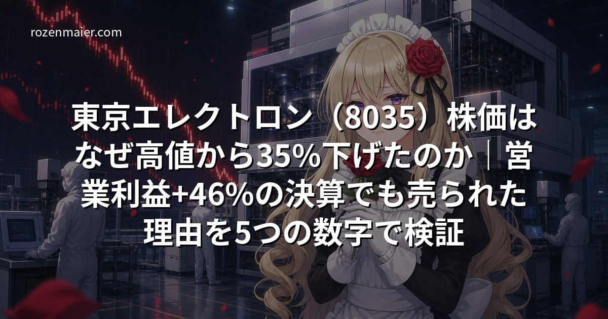 東京エレクトロン（8035）株価はなぜ高値から35%下げたのか｜営業利益+46%の決算でも売られた理由を5つの数字で検証