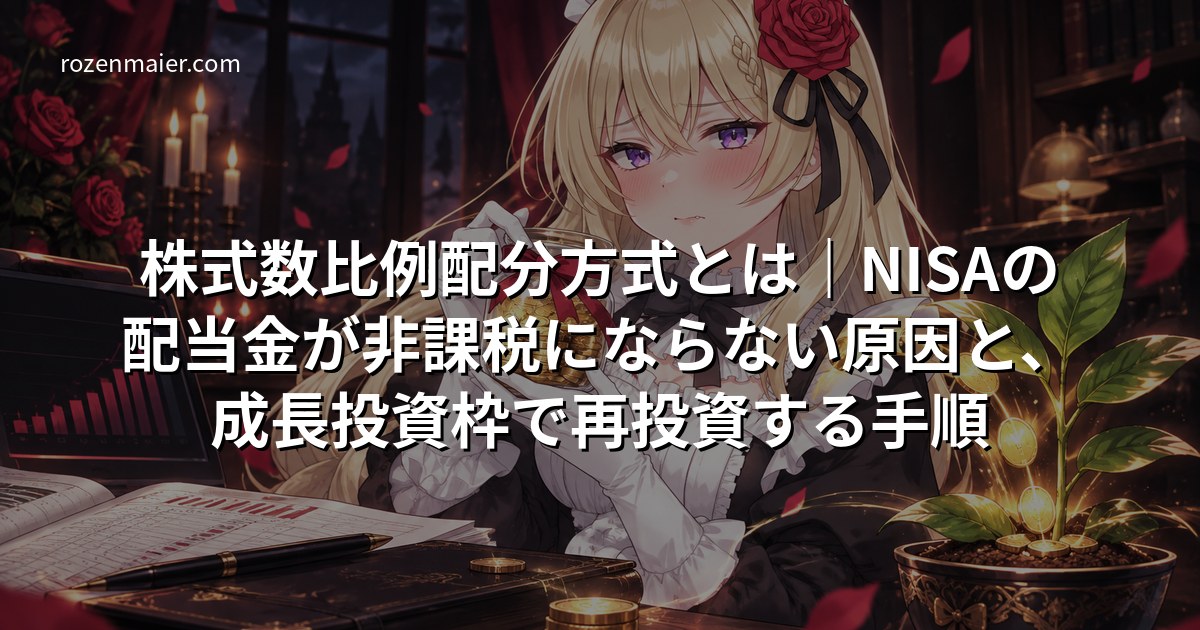 株式数比例配分方式とは｜NISAの配当金が非課税にならない原因と、成長投資枠で再投資する手順